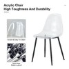Kumasinova Modern Transparent Design Dining Chair Set of 4, Ergonomic Armless Chair with Metal Bracket, Minimalist Plastic Chair, Kitchen Chair - 2 of 4