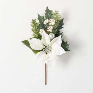 Sullivans Artificial 16" White Poinsettia Pick - 1 of 3