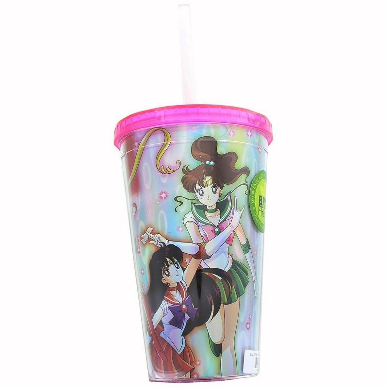 Just Funky Sailor Moon Cast Holographic Foil 16oz Carnival Cup w/ Straw & Lid, 2 of 3