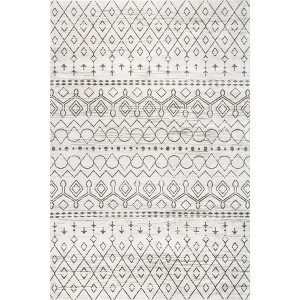 Nuloom Audrey Pet Friendly Machine Washable Geometric Moroccan Area Rug, 3' 3" x 5', Ivory - 1 of 4