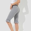 Women's High-Rise Ruffle Slim Leg Capri Tights - Wild Fable™ Heather Gray - 4 of 4