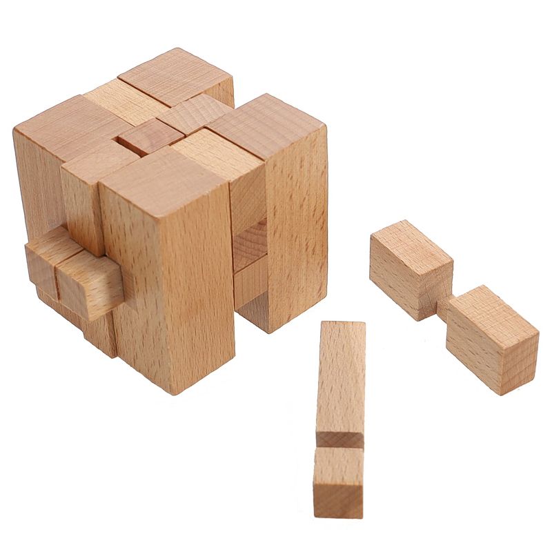 WE Games Solid Wood 3D Cube Puzzle, 4 of 9