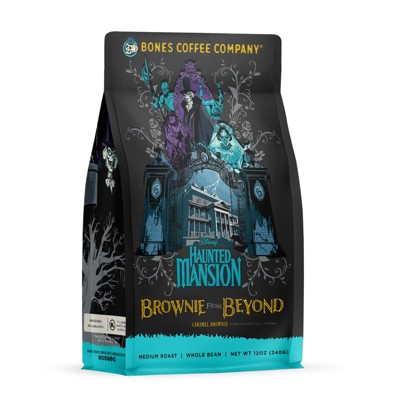 Bones Coffee Company Brownie From Beyond Caramel Brownie Flavor Haunted Mansion Inspired Coffee 12 oz Medium Roast (Whole Bean)