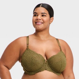 Women's Lace Unlined Bra - Auden™ Olive Green 46DD : Target