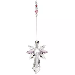 Woodstock Chimes Woodstock Rainbow Makers Collection, Crystal Guardian Angel, Large 2'' Rose Crystal Suncatcher CALRO