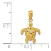 Black Bow Jewelry 14k Yellow Gold Small Diamond-Cut Sea Turtle Pendant, 13mm (1/2 Inch) - 3 of 4