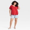 Women's Short Sleeve Scoop Neck Drapey T-Shirt - Ava & Viv™ - 3 of 3