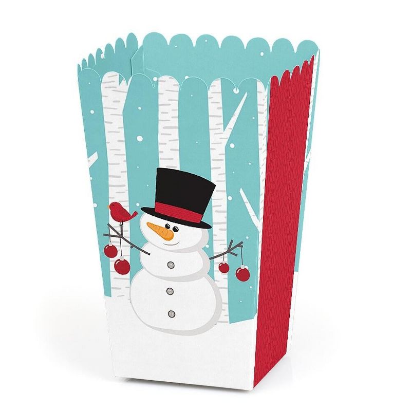 Big Dot of Happiness Let It Snow - Snowman - Holiday and Christmas Favor Popcorn Treat Boxes - Set of 12, 1 of 6