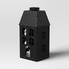 11" Lit Metal House Christmas Village Building - Wondershop™ Black: Indoor Tabletop Decorative Object, Battery-Powered - 3 of 3