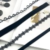 Black Choker Necklace for Women Black Velvet Choker Set Black Choker Necklaces Classic Chokers for Women Adjustable Gothic Choker Accessories - 3 of 4