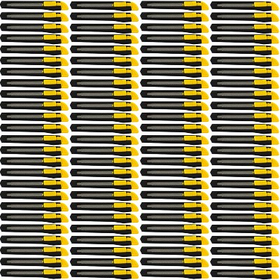 MotoProducts Bulk 5" Box Cutters Black with Snap-Off Blades and Safety Locks