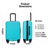 Gulches 20" Lightweight Carry-On Luggage, Spinner Wheels, Turquoise, Durable ABS Material - 3 of 4