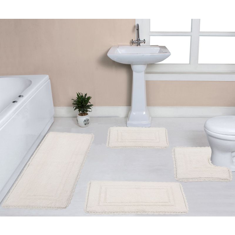 Casual Elegence Collection Cotton Reversible Tufted Set of 4 Bath Rug Set - Home Weavers, 1 of 5