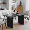 Lirago Solid Wood 67'' Rectangular Dining Table for 6 People Nordic Style Black - 2 of 4