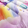 Unicorn Bedding Twin, 3D Printed Cute Rainbow Comforter Set for Girls, All Season Comforter Sets with Castle Fairy Design for Kids Bedroom Decor - 4 of 4