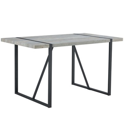 NicBex 55 Inch Rectangle Dining Table,Modern Kitchen Table with MDF Tabletop and Metal Legs for 4 to 6