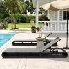 Christopher Knight Home Patio Rattan and Metal Chaise Lounge with Adjustable Backrest (Set of 2) - 2 of 4