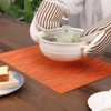 Aoibox Set of 8 Vinyl Woven Placemats, Washable Non-Slip Table Mats for Dining, Kitchen, and Office Decor in Stylish Orange - 3 of 4