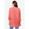 Woman Within Plus Size Rayon 7-Day Three-Quarter Sleeve Tab-Front Tunic - 3 of 4