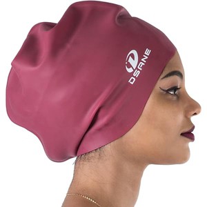 DSANE Extra Large Swimming Cap for Women and Men,Special Design Swim Cap for Very Long Thick Curly Hair&Dreadlocks Weaves Braids Afros Silicone - 1 of 1