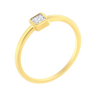 14K Yellow Gold Plated Silver 1/20 cttw Miracle Set Diamond Promise Ring