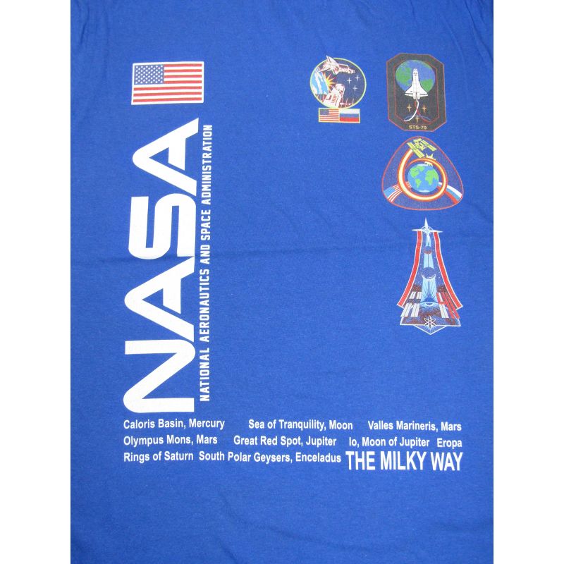 NASA Badges With Worm Women's Royal Blue Graphic Tee, 2 of 3
