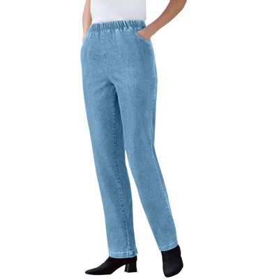 Woman Within Plus Size Straight Leg Fineline Denim Jean