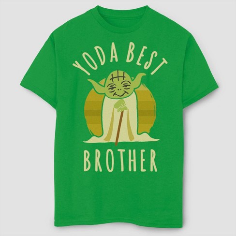 Boys Star Wars Best Brother Yoda T Shirt Green Target