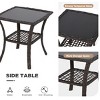 EROMMY 3 Piece Outdoor Swivel Chair Set, Wicker Patio Bistro Set With Thickened 25D Cushions And Glass Coffee Table - 3 of 4