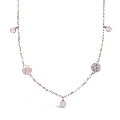 SHINE by Sterling Forever Long CZ Disk Station Necklace