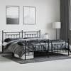 vidaXL Metal Bed Frame with Headboard and Footboard Black 76 in.x79.9 in. King - 3 of 4
