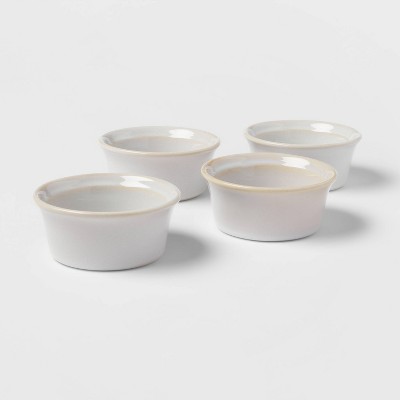 4pc Porcelain Artisan Farmhouse Ramekin Set White - Threshold™