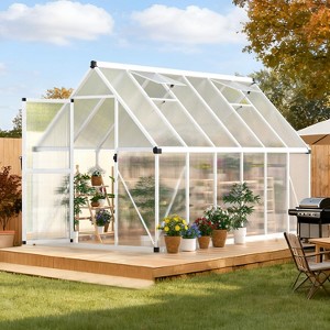 GustoWave  6x11 Ft Aluminum-Framed Polycarbonate Greenhouse Kit - 1 of 4