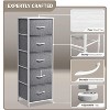 Sorbus Narrow 5 Drawers Nightstand with Steel Frame, Wood Top, Easy Pull Fabric Bins for Home, Bedroom, Office & Dorm - 3 of 4