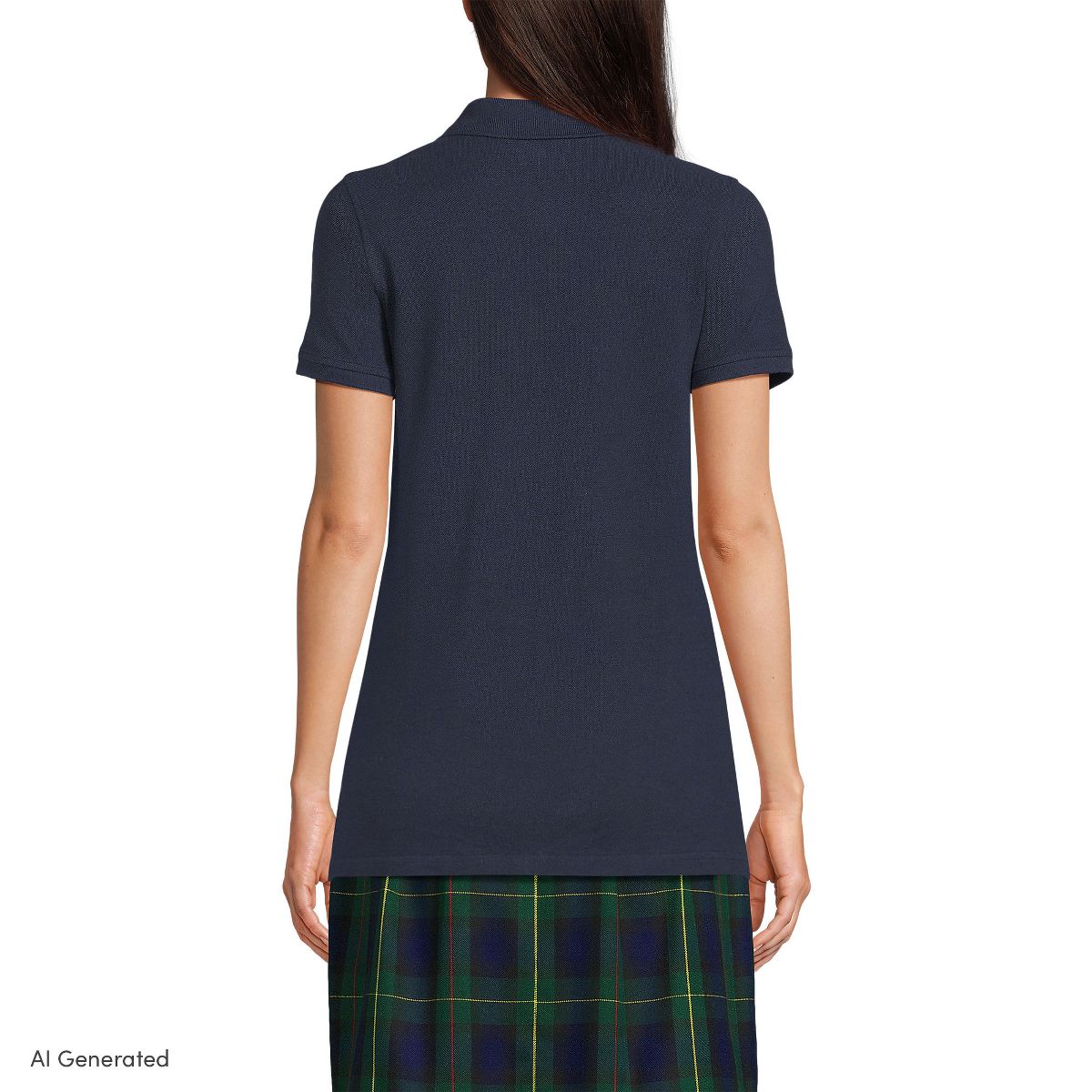 Lands' End School Uniform Young Women's Short Sleeve Mesh Polo Shirt - thumbnail 9