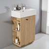 21.6'' Freestanding Bathroom Vanity with Ceramic Sink, Wavy Door, Side Storage and Tissue Holder, Soft-Close - 2 of 4
