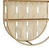 28"x16" Metal Oval 3 Shelves Wall Gold - CosmoLiving by Cosmopolitan: Glam Style, No Assembly Required - 3 of 4