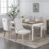 Modern Tufted Dining Chairs Set of 2 with Nailhead Trim,Linen Upholstery and Solid Wood Legs for Dining Room-Baofuwish - 3 of 4