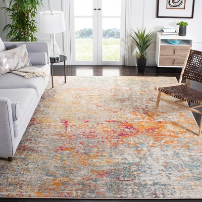 Madison Gray and Turquoise Abstract Area Rug