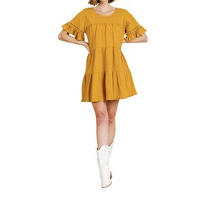 Women's Ruffle Sleeve Tier Dress - umgee - 1 of 4