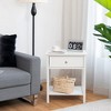 Costway Nightstand with Drawer Storage Shelf Wooden Bedside Sofa Side Table White\Brown - 3 of 4