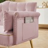 54.7" Velvet 2-Seater Sofa,Modern Glam Tufted Loveseat with Gold Metal Legs & Pillows for Small Living Room or Bedroom-Baofuwish - 3 of 4