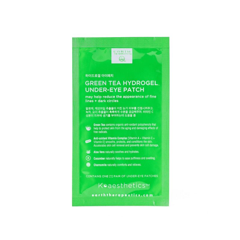 Earth Therapeutics Green Tea Hydrogel Under Eye Patches Facial Treatment - 5ct, 5 of 9