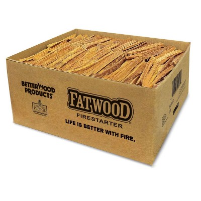 Better Wood Products Fatwood All Natural Waterproof Fire Logs, Indoor/Outdoor Wood Fire Starter Sticks for Barbecue, Fireplace & Camping