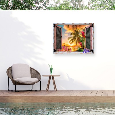 "Tropical Window to Paradise II" Outdoor Canvas