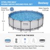 Bestway Steel Pro 15’ x 48" Round Steel Above Ground Outdoor Swimming Pool Metal Frame for Backyards, Blue - 2 of 4