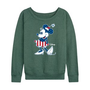 Women's - Disney - Americana Lightweight French Terry Wide Neck Long Sleeve Shirt - 1 of 4