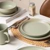 Syemin Dining Bowls 4 Person Stoneware Dinnerware Set Microwave Dishwasher Safe Chip-Resistant Matte Glaze Stackable Storage, Green, 10"*10"*2.4" - 4 of 4
