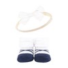 Hudson Baby Infant Girl Headband and Socks Giftset, Blue Blush Floral, One Size - 4 of 4