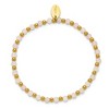 Chisel Stainless Steel Polished Yellow IP-plated 3mm Pink Quartz Beaded 6.25" Stretch Bracelet - 3 of 4